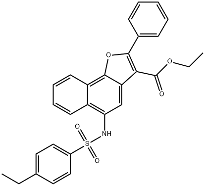 ethyl 5-{[(4-ethylphenyl)sulfonyl]amino}-2-phenylnaphtho[1,2-b]furan-3-carboxylate,361159-97-9,结构式