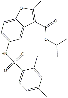 isopropyl 5-{[(2,4-dimethylphenyl)sulfonyl]amino}-2-methyl-1-benzofuran-3-carboxylate Struktur