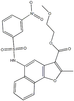 2-methoxyethyl 5-[({3-nitrophenyl}sulfonyl)amino]-2-methylnaphtho[1,2-b]furan-3-carboxylate Structure