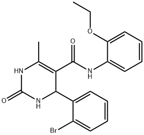 4-(2-bromophenyl)-N-(2-ethoxyphenyl)-6-methyl-2-oxo-1,2,3,4-tetrahydropyrimidine-5-carboxamide Structure