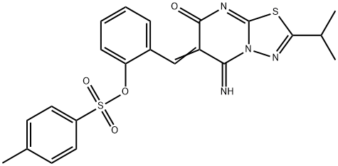 2-[(5-imino-2-isopropyl-7-oxo-5H-[1,3,4]thiadiazolo[3,2-a]pyrimidin-6(7H)-ylidene)methyl]phenyl 4-methylbenzenesulfonate 结构式