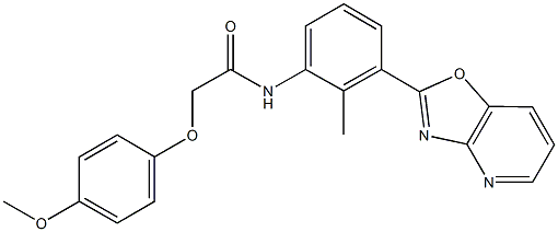 2-(4-methoxyphenoxy)-N-(2-methyl-3-[1,3]oxazolo[4,5-b]pyridin-2-ylphenyl)acetamide Struktur