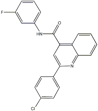 2-(4-chlorophenyl)-N-(3-fluorophenyl)-4-quinolinecarboxamide Struktur