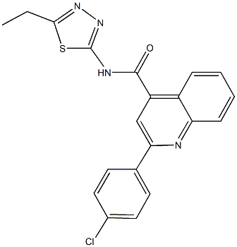 2-(4-chlorophenyl)-N-(5-ethyl-1,3,4-thiadiazol-2-yl)-4-quinolinecarboxamide Struktur
