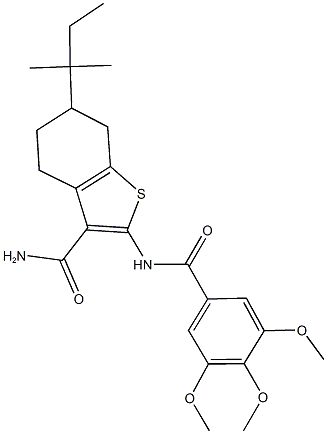 6-tert-pentyl-2-[(3,4,5-trimethoxybenzoyl)amino]-4,5,6,7-tetrahydro-1-benzothiophene-3-carboxamide Structure