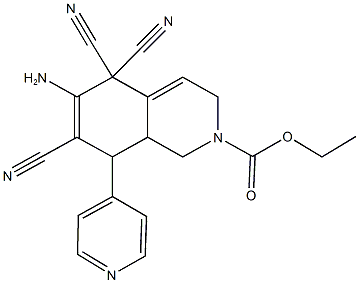 362590-73-6 ethyl 6-amino-5,5,7-tricyano-8-(4-pyridinyl)-3,5,8,8a-tetrahydro-2(1H)-isoquinolinecarboxylate