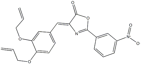 4-[3,4-bis(allyloxy)benzylidene]-2-{3-nitrophenyl}-1,3-oxazol-5(4H)-one Struktur