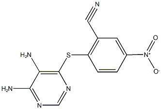 2-[(5,6-diaminopyrimidin-4-yl)sulfanyl]-5-nitrobenzonitrile Struktur