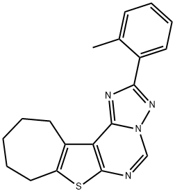 364341-11-7 2-(2-methylphenyl)-9,10,11,12-tetrahydro-8H-cyclohepta[4,5]thieno[3,2-e][1,2,4]triazolo[1,5-c]pyrimidine