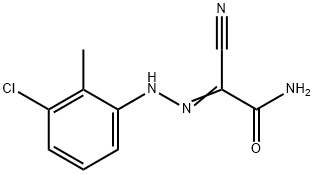 2-[(3-chloro-2-methylphenyl)hydrazono]-2-cyanoacetamide Struktur