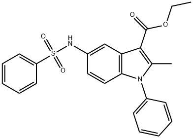ethyl 2-methyl-1-phenyl-5-[(phenylsulfonyl)amino]-1H-indole-3-carboxylate,36800-78-9,结构式