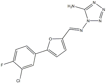N-(5-amino-1H-tetraazol-1-yl)-N-{[5-(3-chloro-4-fluorophenyl)-2-furyl]methylene}amine Structure