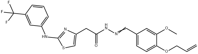 N'-[4-(allyloxy)-3-methoxybenzylidene]-2-{2-[3-(trifluoromethyl)anilino]-1,3-thiazol-4-yl}acetohydrazide Structure