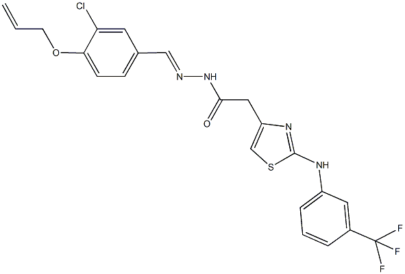 N'-[4-(allyloxy)-3-chlorobenzylidene]-2-{2-[3-(trifluoromethyl)anilino]-1,3-thiazol-4-yl}acetohydrazide Structure