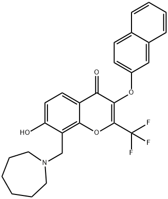 370854-03-8 8-(1-azepanylmethyl)-7-hydroxy-3-(2-naphthyloxy)-2-(trifluoromethyl)-4H-chromen-4-one