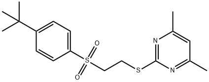 2-({2-[(4-tert-butylphenyl)sulfonyl]ethyl}sulfanyl)-4,6-dimethylpyrimidine Struktur