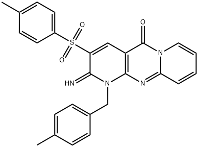 2-imino-1-(4-methylbenzyl)-3-[(4-methylphenyl)sulfonyl]-1,2-dihydro-5H-dipyrido[1,2-a:2,3-d]pyrimidin-5-one Structure