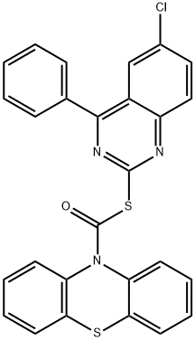 S-(6-chloro-4-phenyl-2-quinazolinyl) 10H-phenothiazine-10-carbothioate Structure