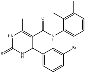 4-(3-bromophenyl)-N-(2,3-dimethylphenyl)-6-methyl-2-thioxo-1,2,3,4-tetrahydropyrimidine-5-carboxamide Structure