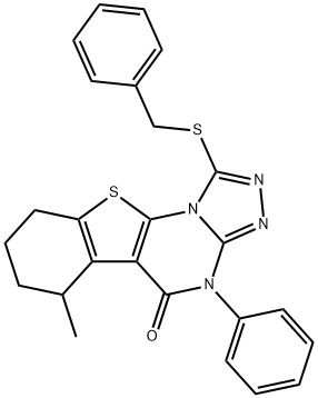 1-(benzylsulfanyl)-6-methyl-4-phenyl-6,7,8,9-tetrahydro[1]benzothieno[3,2-e][1,2,4]triazolo[4,3-a]pyrimidin-5(4H)-one Structure