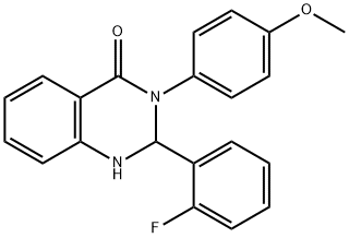 2-(2-fluorophenyl)-3-(4-methoxyphenyl)-2,3-dihydro-4(1H)-quinazolinone Struktur