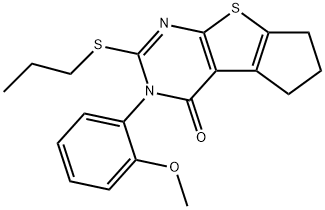 3-(2-methoxyphenyl)-2-(propylsulfanyl)-3,5,6,7-tetrahydro-4H-cyclopenta[4,5]thieno[2,3-d]pyrimidin-4-one|