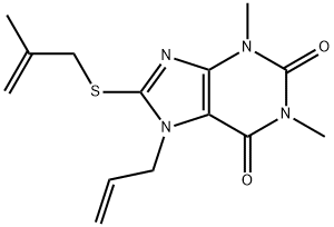 7-allyl-1,3-dimethyl-8-[(2-methylprop-2-enyl)thio]-3,7-dihydro-1H-purine-2,6-dione,377061-85-3,结构式