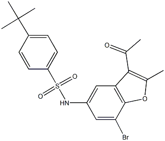 377770-13-3 N-(3-acetyl-7-bromo-2-methyl-1-benzofuran-5-yl)-4-tert-butylbenzenesulfonamide