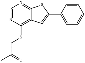 1-[(6-phenylthieno[2,3-d]pyrimidin-4-yl)sulfanyl]acetone Struktur