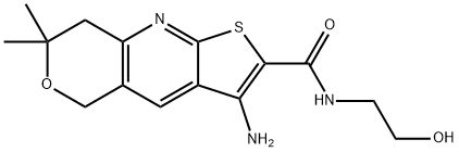 378769-47-2 3-amino-N-(2-hydroxyethyl)-7,7-dimethyl-7,8-dihydro-5H-pyrano[4,3-b]thieno[3,2-e]pyridine-2-carboxamide