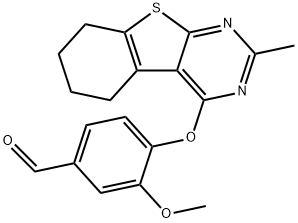 3-methoxy-4-[(2-methyl-5,6,7,8-tetrahydro[1]benzothieno[2,3-d]pyrimidin-4-yl)oxy]benzaldehyde Structure