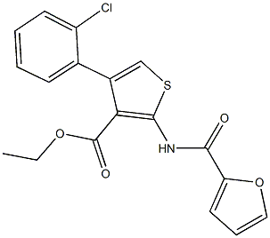 ethyl 4-(2-chlorophenyl)-2-(2-furoylamino)thiophene-3-carboxylate Structure