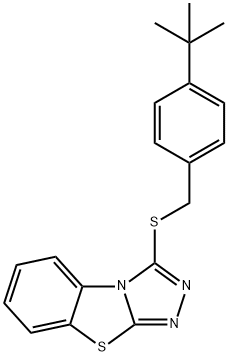 3-[(4-tert-butylbenzyl)sulfanyl][1,2,4]triazolo[3,4-b][1,3]benzothiazole Struktur
