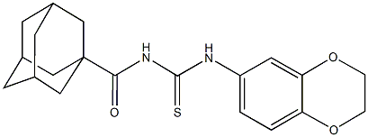 N-(1-adamantylcarbonyl)-N'-(2,3-dihydro-1,4-benzodioxin-6-yl)thiourea Structure