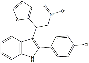 2-(4-chlorophenyl)-3-[2-nitro-1-(2-thienyl)ethyl]-1H-indole Struktur