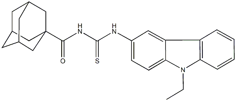 N-(1-adamantylcarbonyl)-N'-(9-ethyl-9H-carbazol-3-yl)thiourea Struktur