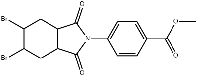 methyl 4-(5,6-dibromo-1,3-dioxooctahydro-2H-isoindol-2-yl)benzoate Struktur