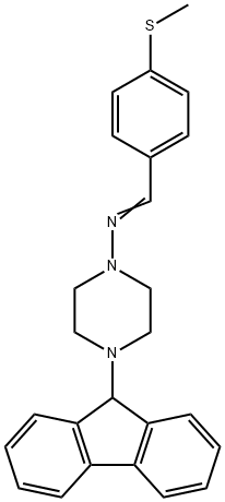 4-(9H-fluoren-9-yl)-N-[4-(methylsulfanyl)benzylidene]-1-piperazinamine Structure