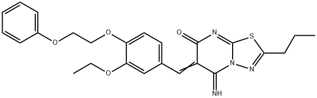 6-[3-ethoxy-4-(2-phenoxyethoxy)benzylidene]-5-imino-2-propyl-5,6-dihydro-7H-[1,3,4]thiadiazolo[3,2-a]pyrimidin-7-one