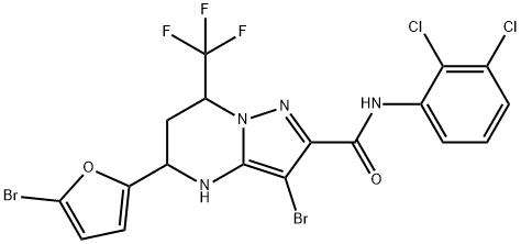 380569-17-5 3-bromo-5-(5-bromo-2-furyl)-N-(2,3-dichlorophenyl)-7-(trifluoromethyl)-4,5,6,7-tetrahydropyrazolo[1,5-a]pyrimidine-2-carboxamide