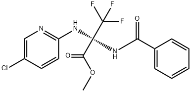 methyl 2-(benzoylamino)-2-[(5-chloropyridin-2-yl)amino]-3,3,3-trifluoropropanoate Struktur