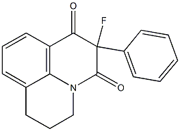 2-fluoro-2-phenyl-6,7-dihydro-1H,5H-pyrido[3,2,1-ij]quinoline-1,3(2H)-dione Struktur