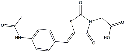 {5-[4-(acetylamino)benzylidene]-2,4-dioxo-1,3-thiazolidin-3-yl}acetic acid Structure