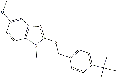 2-[(4-tert-butylbenzyl)sulfanyl]-5-methoxy-1-methyl-1H-benzimidazole Struktur