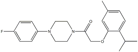1-(4-fluorophenyl)-4-[(2-isopropyl-5-methylphenoxy)acetyl]piperazine Structure