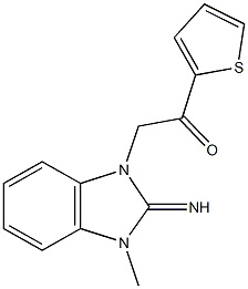 2-(2-imino-3-methyl-2,3-dihydro-1H-benzimidazol-1-yl)-1-(2-thienyl)ethanone Structure