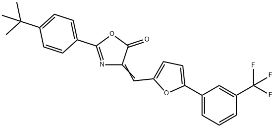 2-(4-tert-butylphenyl)-4-({5-[3-(trifluoromethyl)phenyl]-2-furyl}methylene)-1,3-oxazol-5(4H)-one|