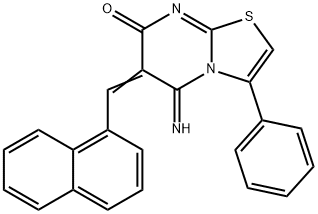 5-imino-6-(1-naphthylmethylene)-3-phenyl-5,6-dihydro-7H-[1,3]thiazolo[3,2-a]pyrimidin-7-one Struktur