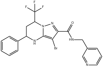 381683-66-5 3-bromo-5-phenyl-N-(3-pyridinylmethyl)-7-(trifluoromethyl)-4,5,6,7-tetrahydropyrazolo[1,5-a]pyrimidine-2-carboxamide