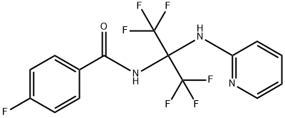 4-fluoro-N-[2,2,2-trifluoro-1-(pyridin-2-ylamino)-1-(trifluoromethyl)ethyl]benzamide|